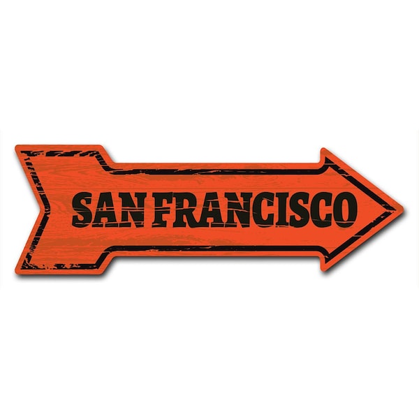 San Francisco 2 Arrow Decal Funny Home Decor 36in Wide